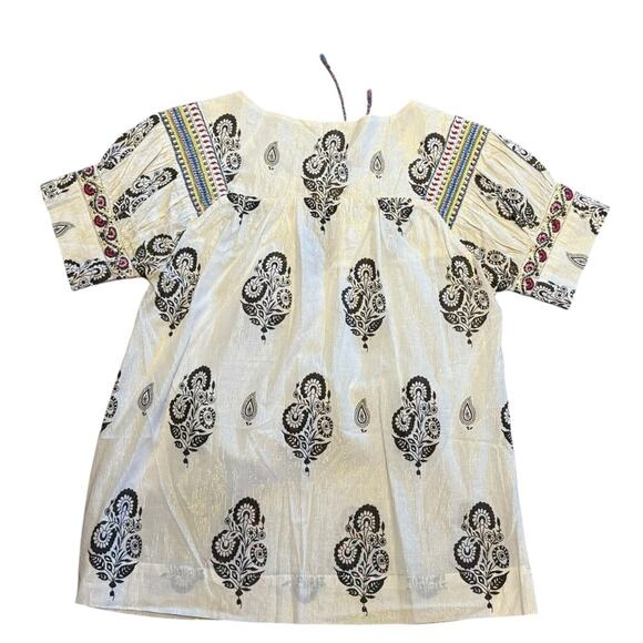 Sundance Floral Embroidered Boho Top Beaded and Lurex Thread Womens Small - Picture 3 of 10